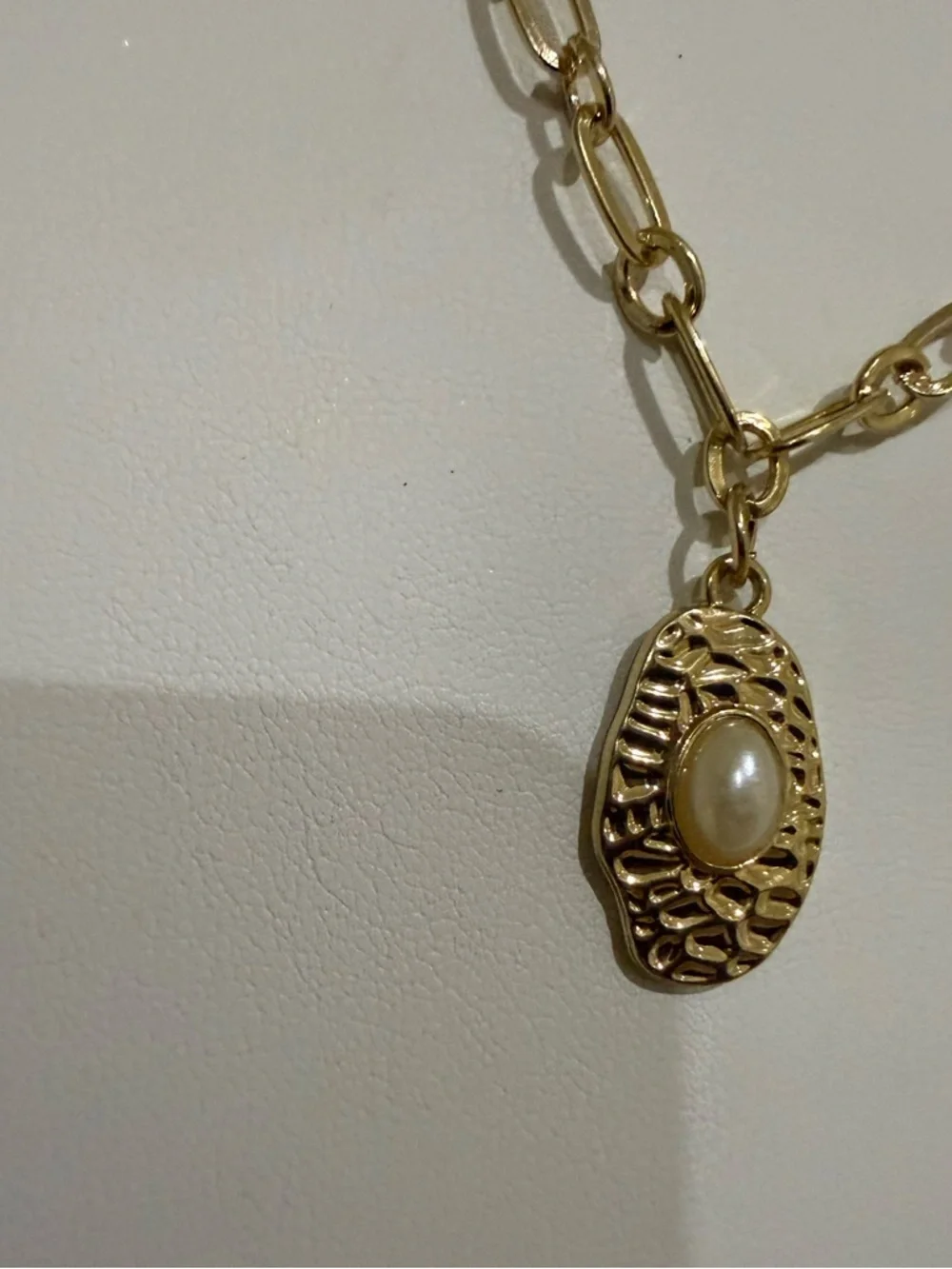 Set of 2 Separate Gold Tone Paperclip Chain Necklaces